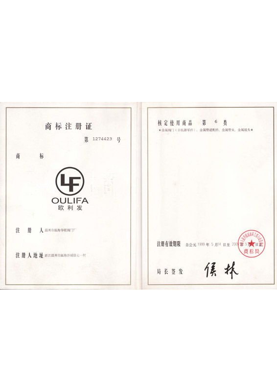 商标组合注册证